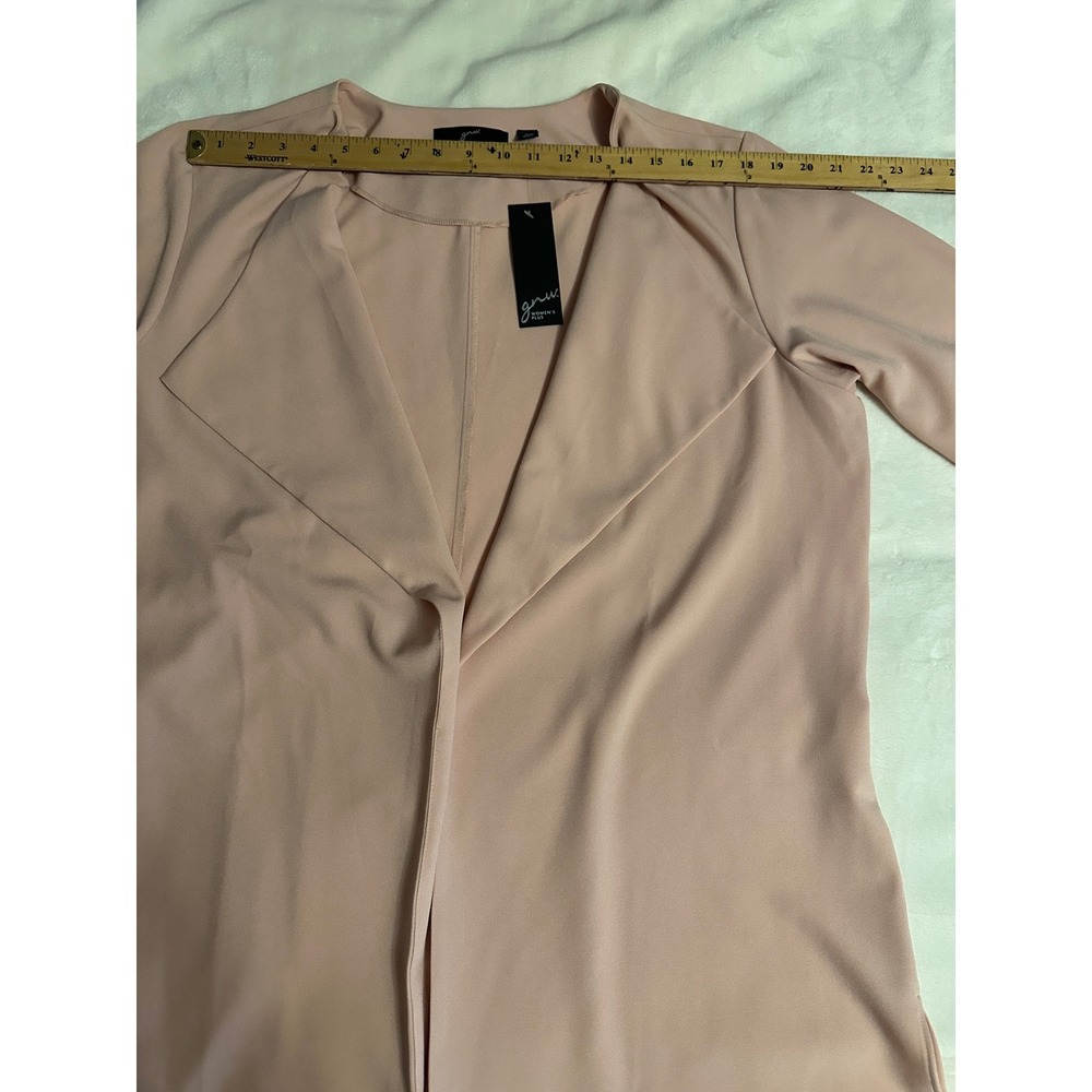 GNW Womens Plus Size 2X Peach Pink Open Front Draped Trench Coat Jacket NWT - Picture 11 of 14